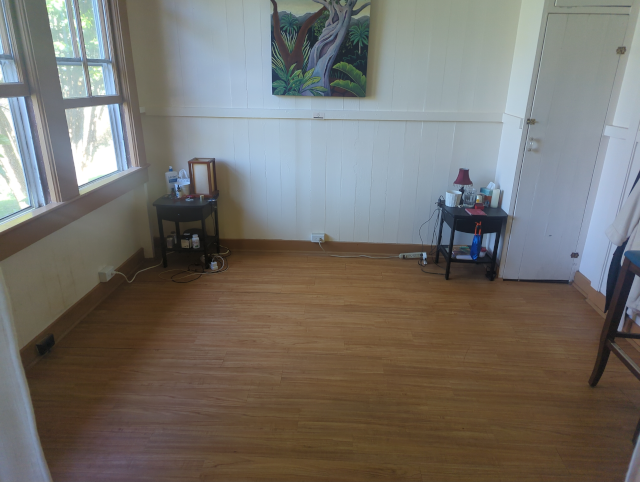 photo of our bedroom with the bed gone