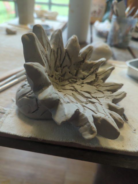 photo of my attempt to render a sunflower in clay
