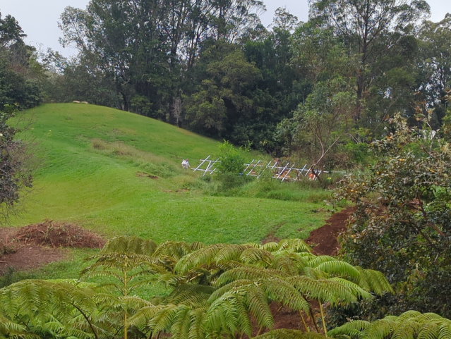 photo showing ground mounts before panels are placed