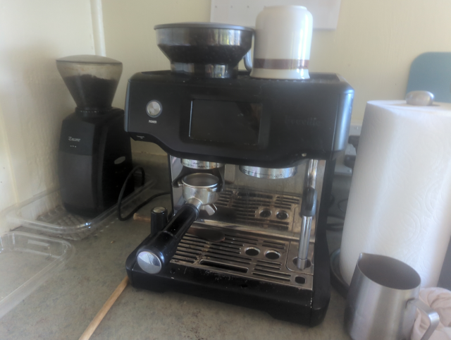 photo of our espresso machine, a Breville Barista Touch