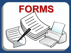 graphic with a header "FORMS" with line drawings of a stack of lined paper, a pen writing on a lined sheet, and a computer printer