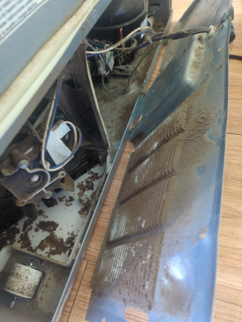 photo of the back of the fridge with the access panel removed