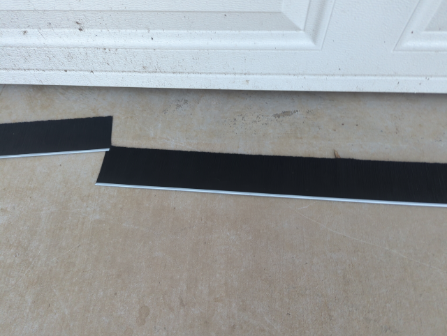 photo of the garage door brushes prior to installation