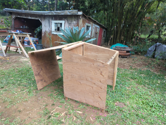 photo of the generator house, with the front and top open