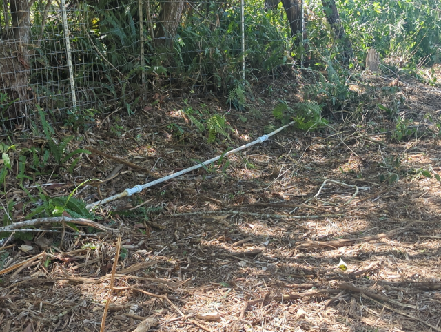 photo of a pipe with a section spliced in with compression couplers