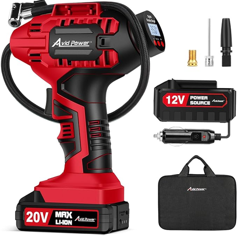 photo of an Avid cordless tire inflator