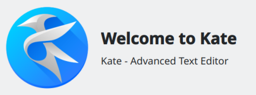 screenshot of the Kate text editor welcome screen