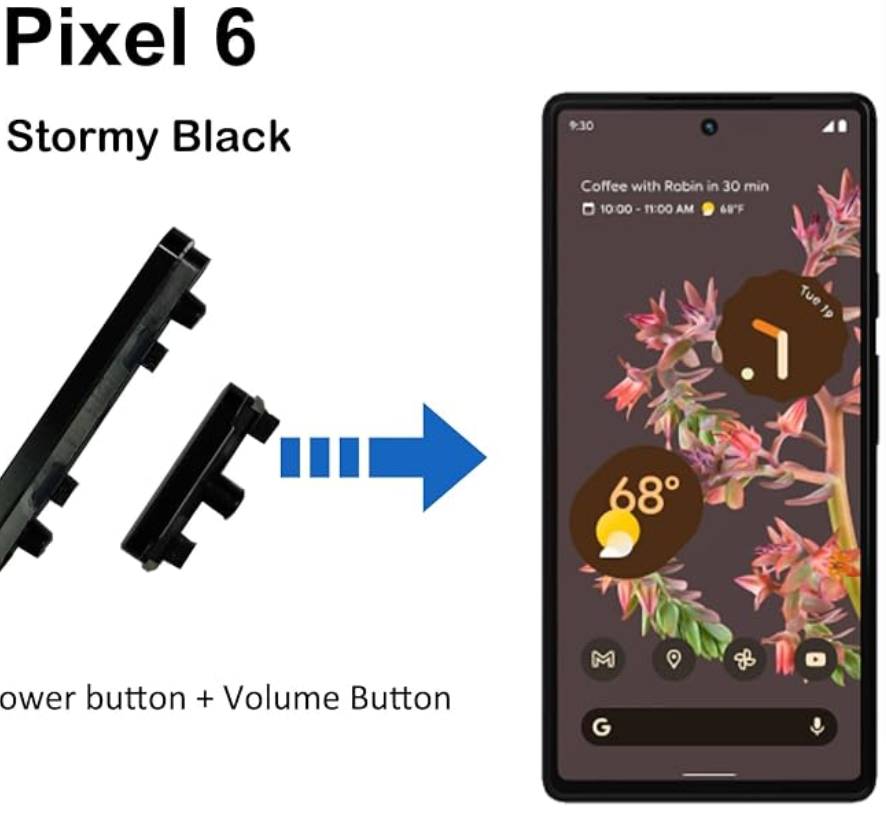 screen capture of the Amazon page for a new side button for the Pixel 6