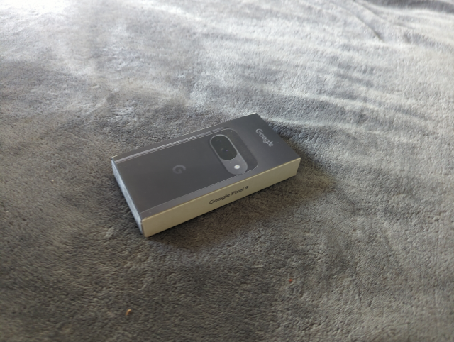 photo of a box for the Google Pixel 9