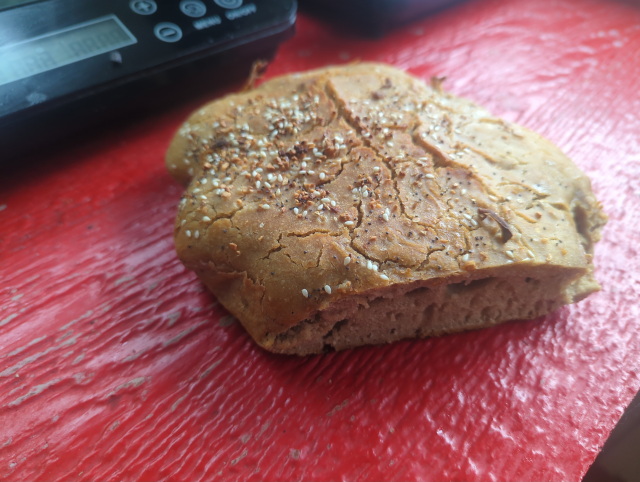 photo of a very dense looking loaf of bread
