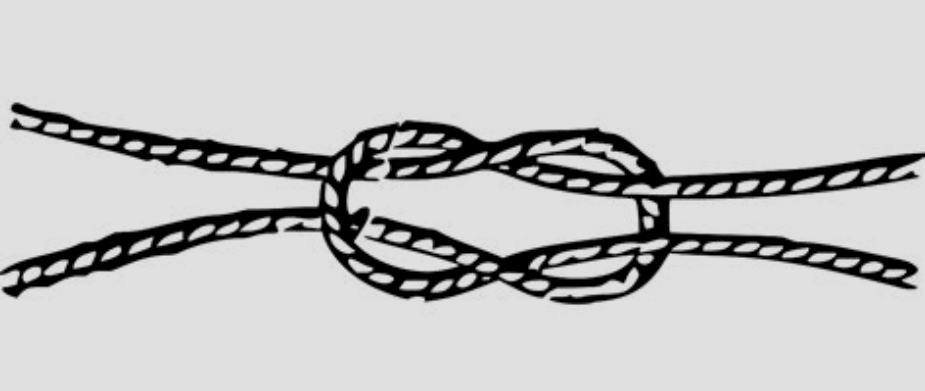 drawing of ropes tied in a square knot
